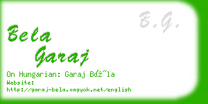 bela garaj business card